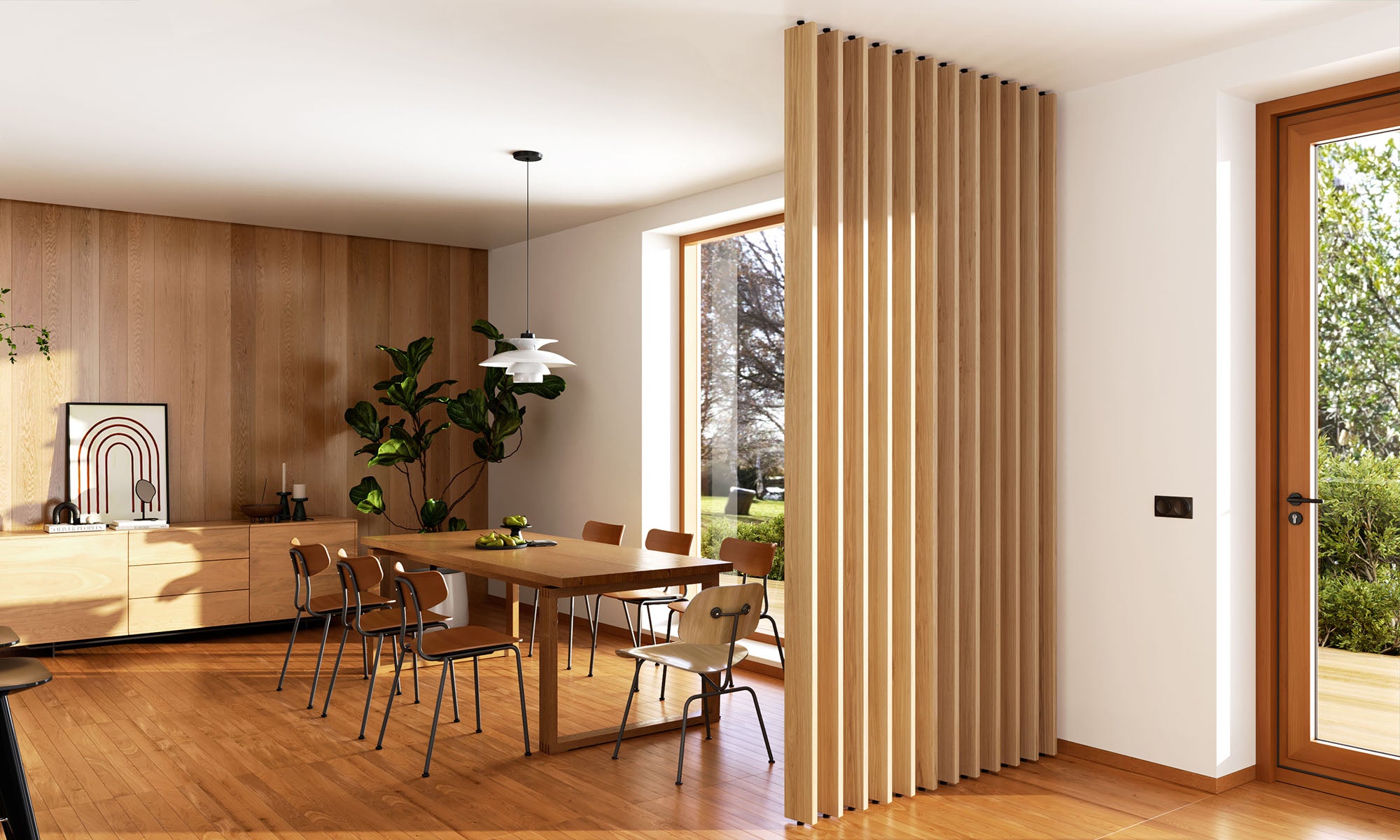 wooden divider