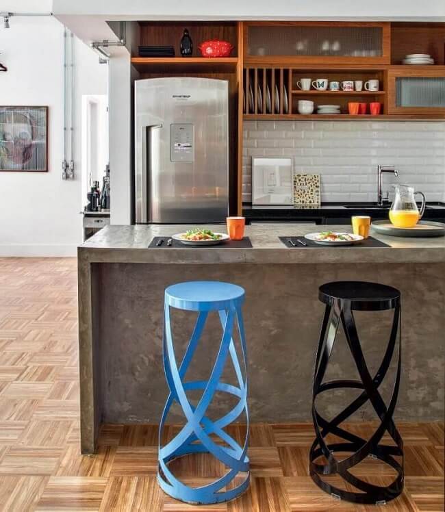 decoracao-de-cozinha-com-cimento-queimado