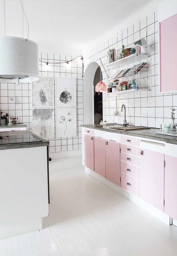 decoracao-de-cozinhas-rosas