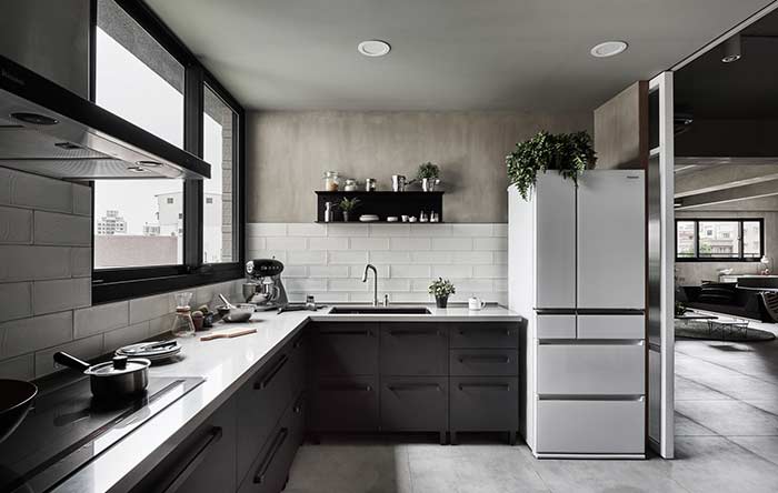 decoracao-de-cozinha-com-cimento-queimado