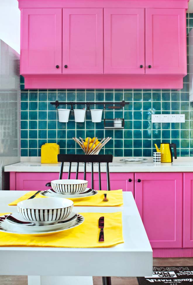 decoracao-de-cozinhas-rosas