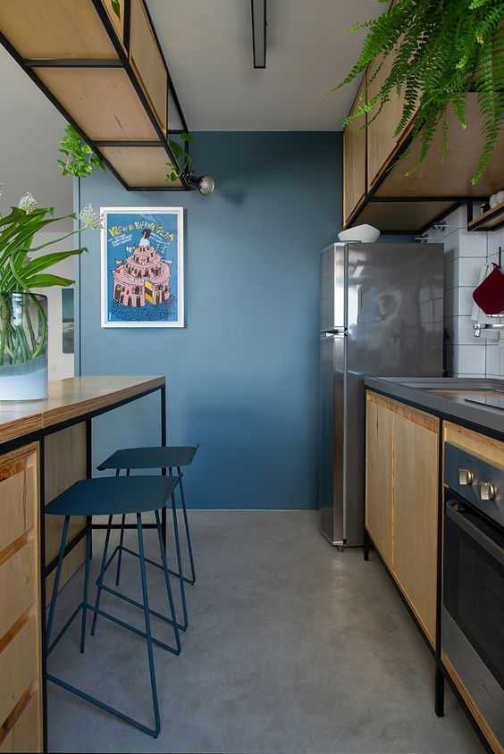 decoracao-de-cozinha-com-cimento-queimado
