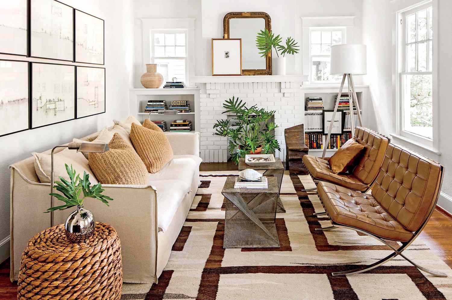 decoracao-de-sala-com-tapete-colorido