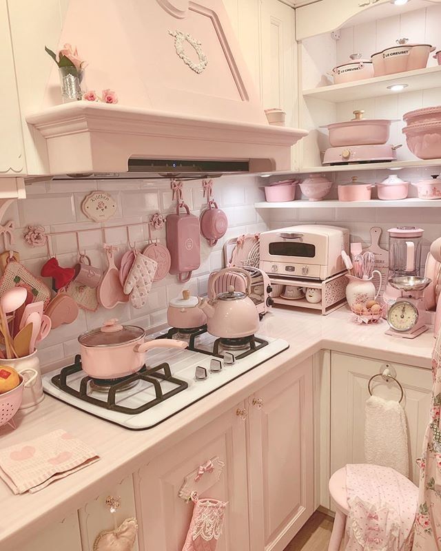decoracao-de-cozinhas-rosas