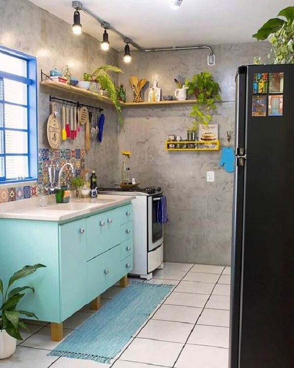 decoracao-de-cozinha-com-cimento-queimado