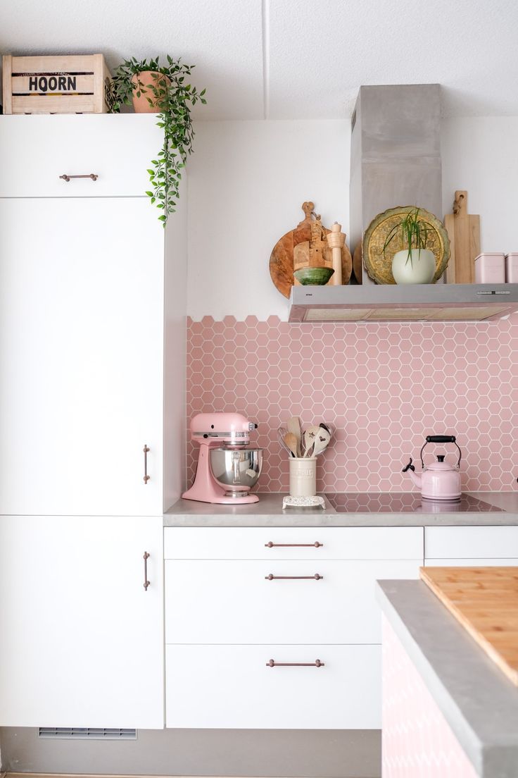 decoracao-de-cozinhas-rosas