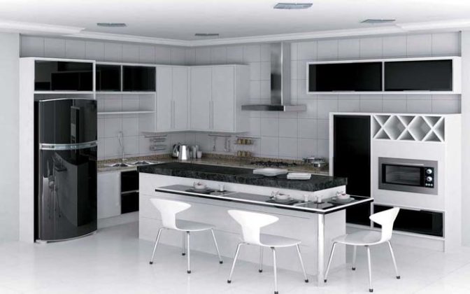 decoracao-de-cozinha-preta-e-branca