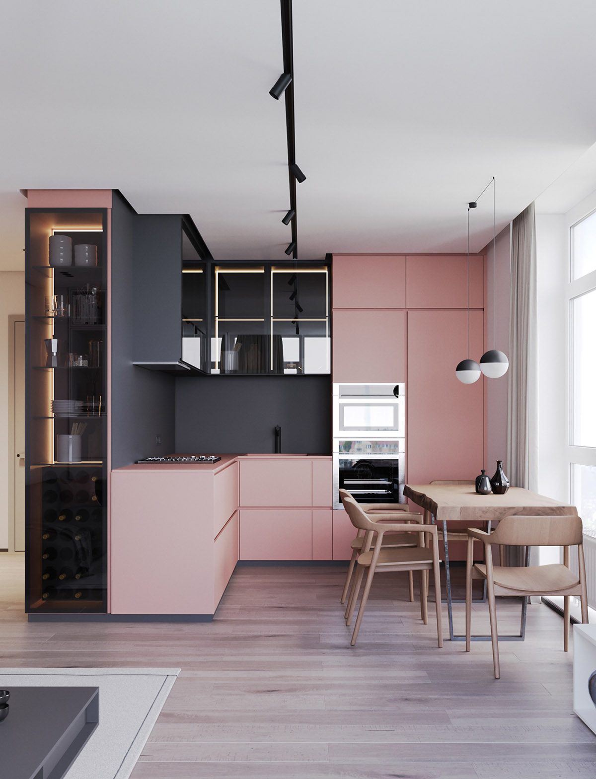 decoracao-de-cozinhas-rosas
