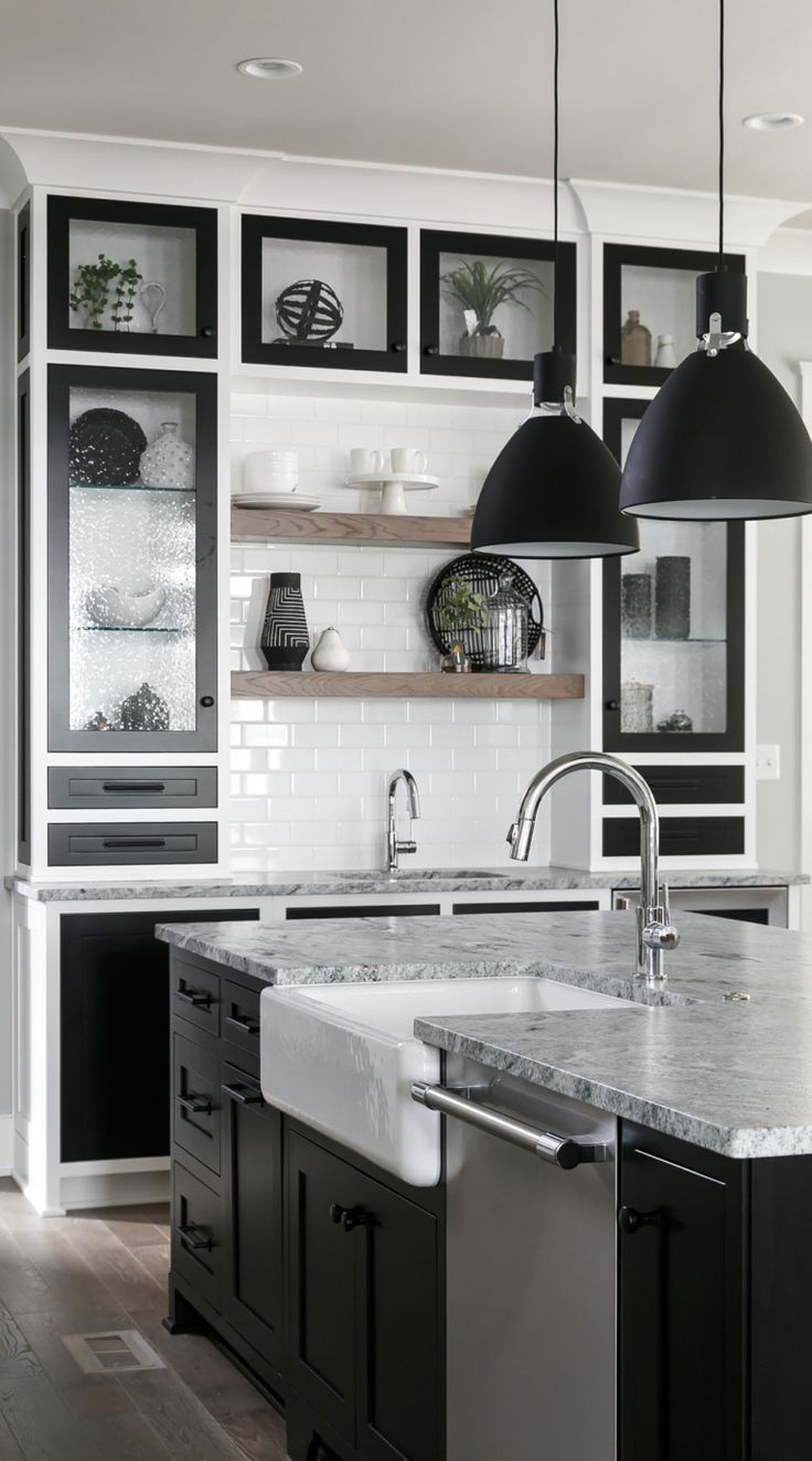 decoracao-de-cozinha-preta-e-branca