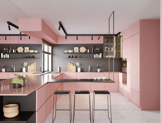decoracao-de-cozinhas-rosas