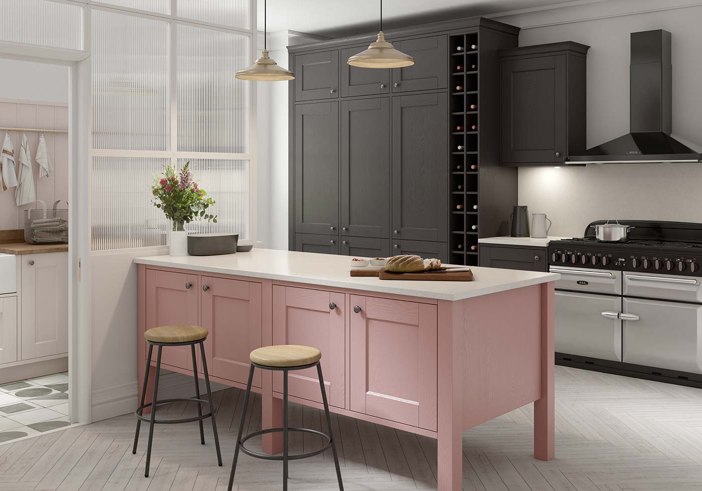 decoracao-de-cozinhas-rosas