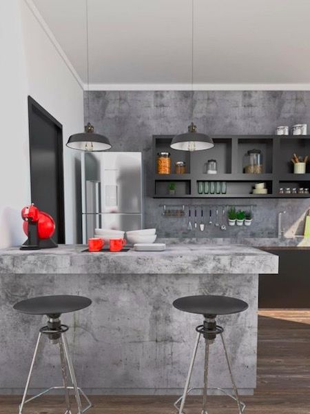 decoracao-de-cozinha-com-cimento-queimado
