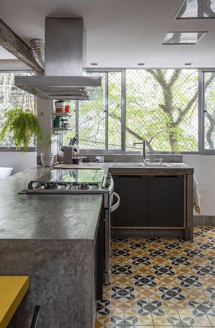decoracao-de-cozinha-com-cimento-queimado