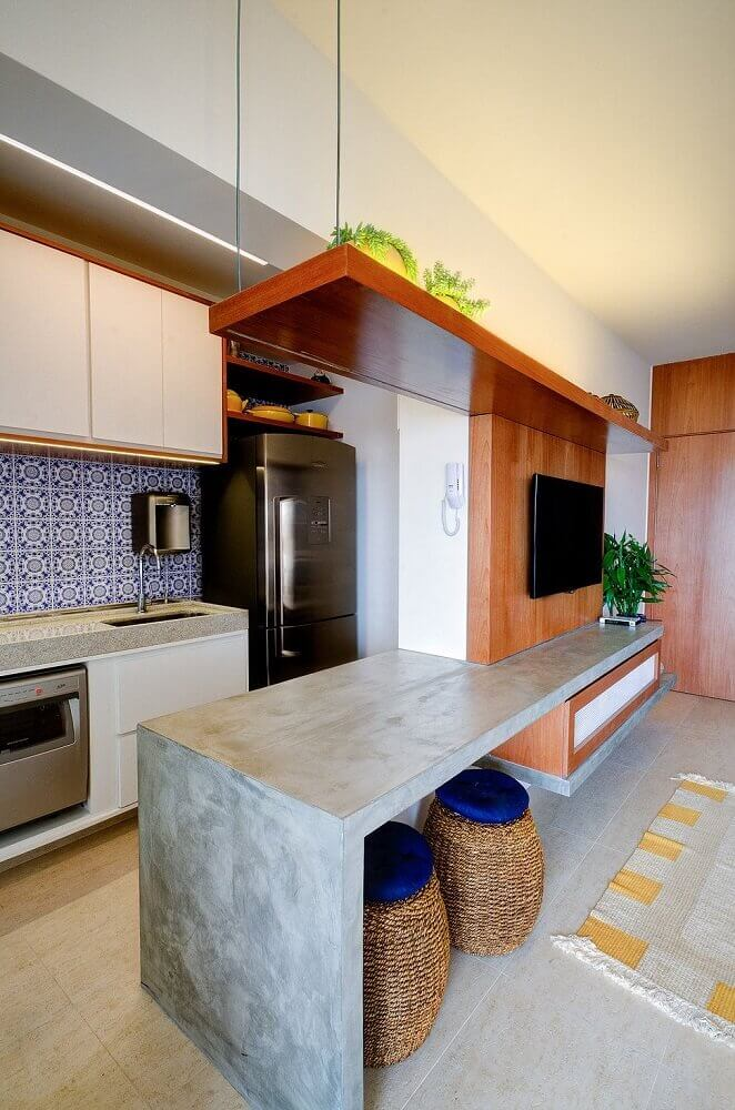 decoracao-de-cozinha-com-cimento-queimado
