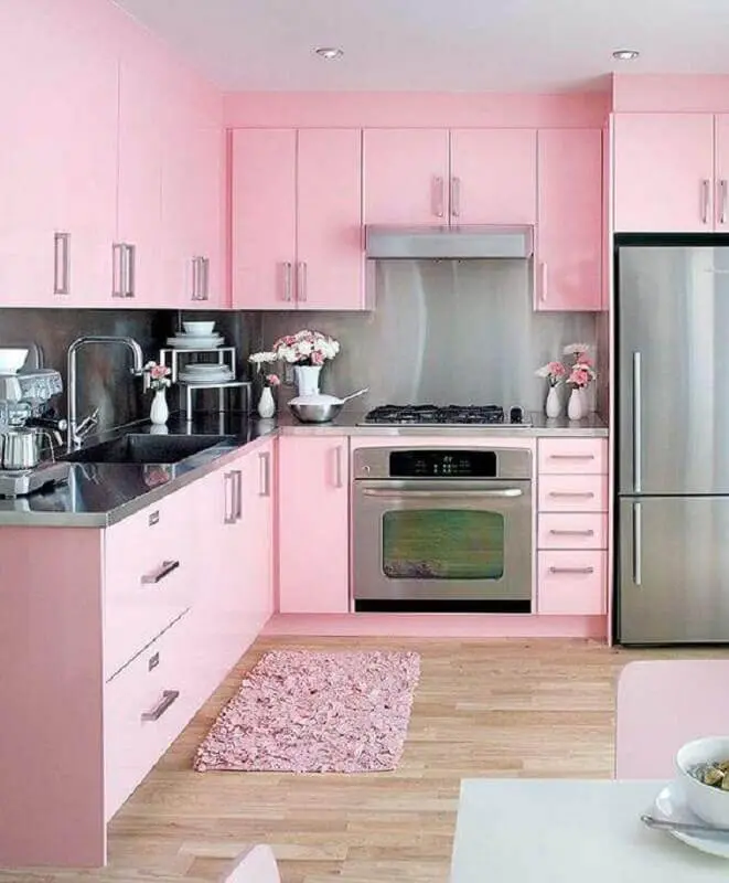 decoracao-de-cozinhas-rosas