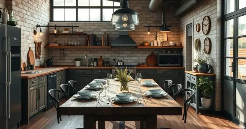 decoração industrial cozinha