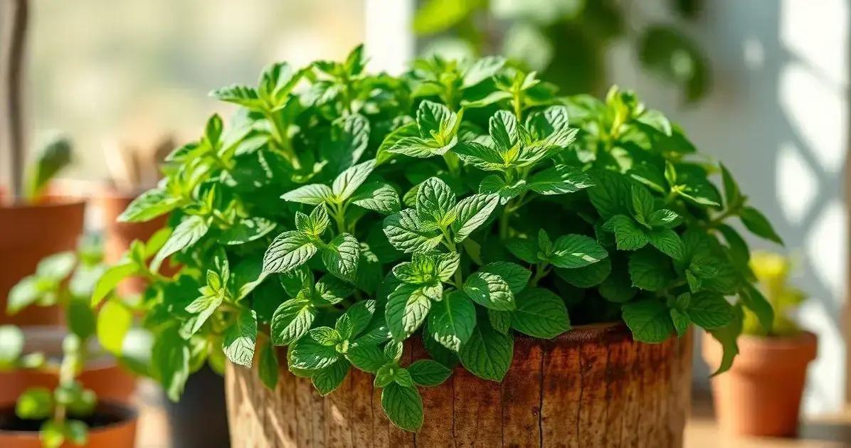 cultivo de hortelã em vaso
