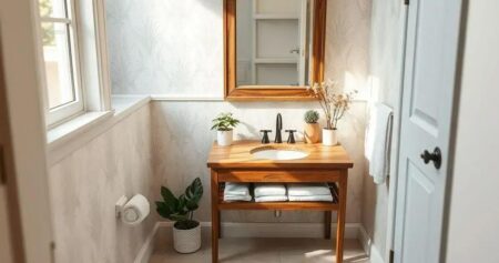 decoração de lavabo pequeno e simples