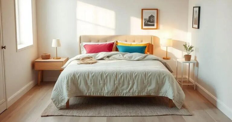 decoração de quarto de casal pequeno e simples