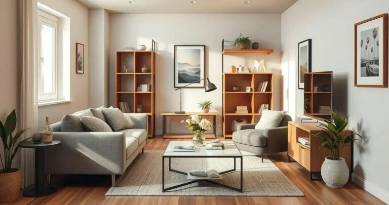 decoração de sala de estar pequena