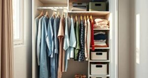 organização de guarda roupa pequeno
