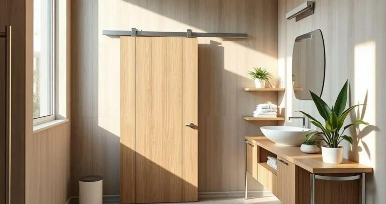 porta de correr para banheiro economiza espaço