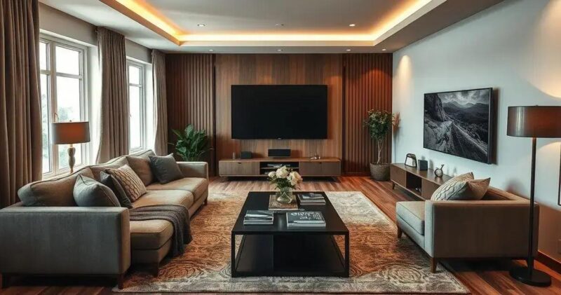 sala de tv decorada