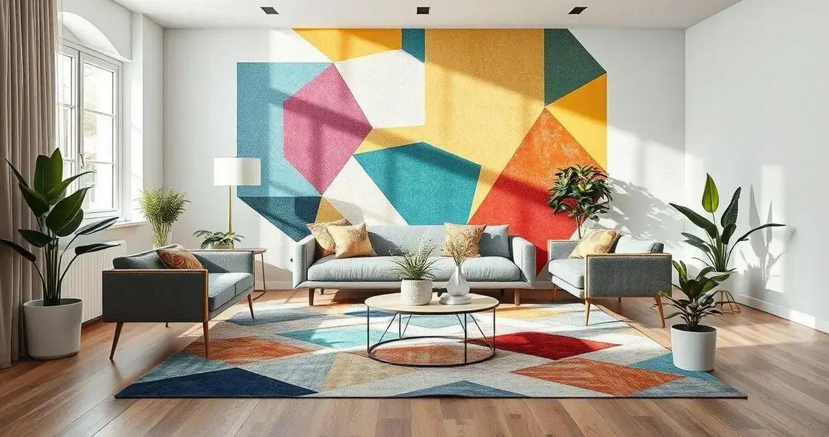 tapetes geométricos para sala