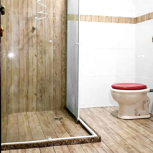 Piso Banheiro Madeira Tábua Clara 5m