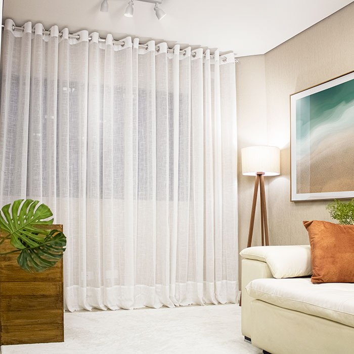 Cortina Gaze de Linho 4,0 m X 2,60 m ...