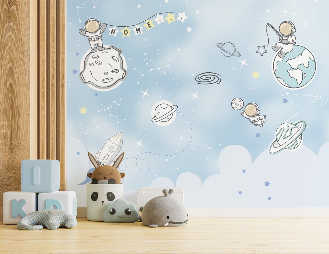Papel de Parede Infantil Astronauta ...