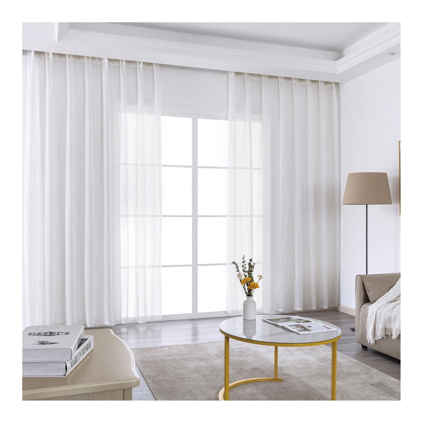cortinas blancas elegantes a rayas ...