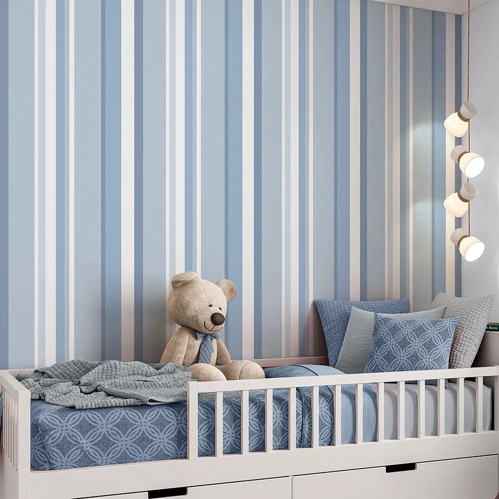 Papel De Parede Adesivo Infantil Azul ...