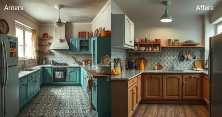 Antes e depois reforma de cozinha