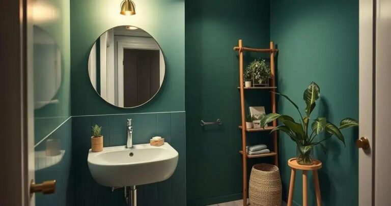 bancada de banheiro pequena e funcional