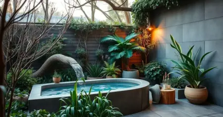 banheiro com jardim de inverno