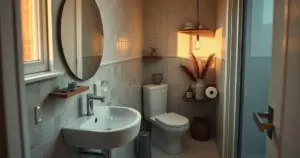 banheiro pequeno simples e elegante