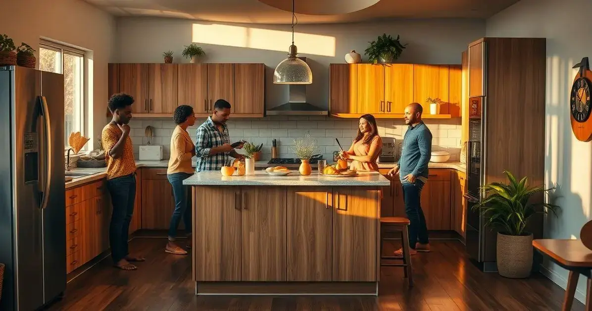 cozinha com ilha pequena