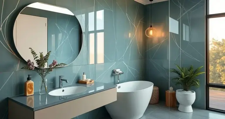 decoração de banheiro com pastilha de vidro