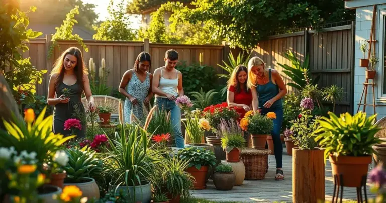 decoração de jardim simples