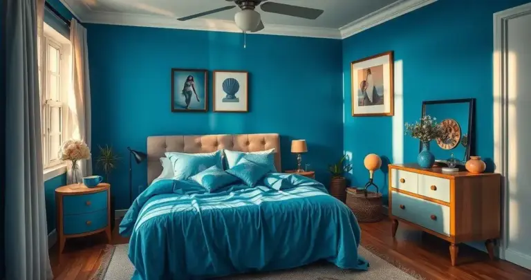 decoração de quarto azul