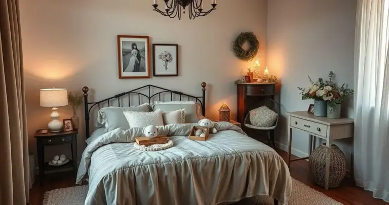 decoração de quarto de casal romântico