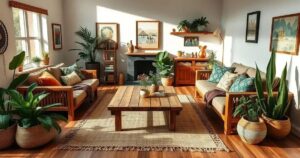 decoração de sala boho