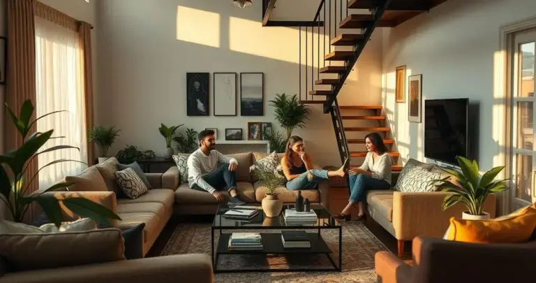 decoração de sala com escada