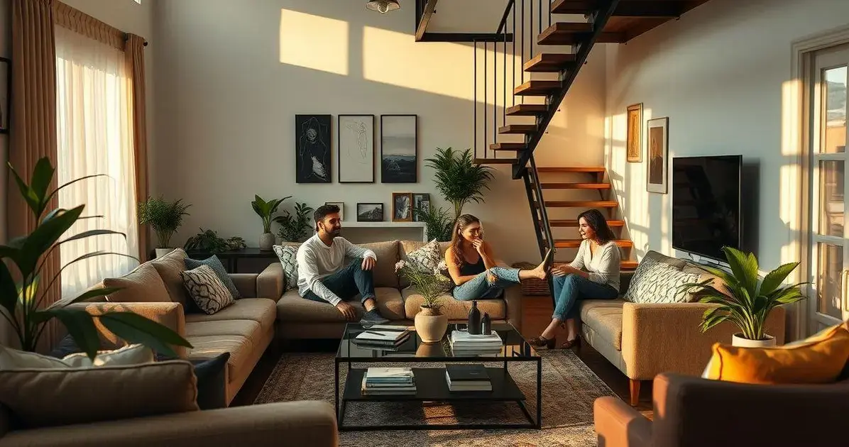 decoração de sala com escada