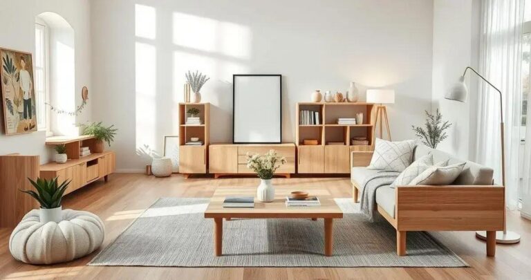 decoração de sala escandinava