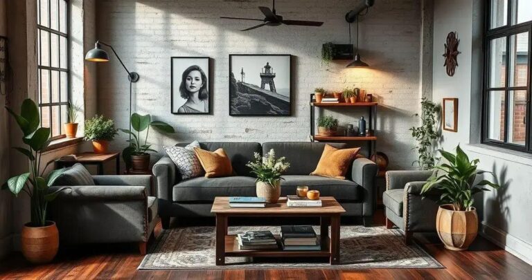 decoração de sala industrial