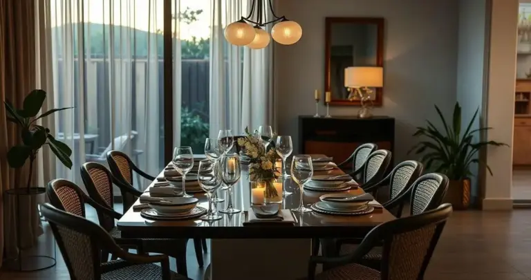 espelho na sala de jantar