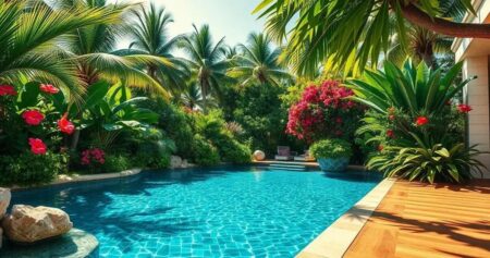 jardim tropical piscina