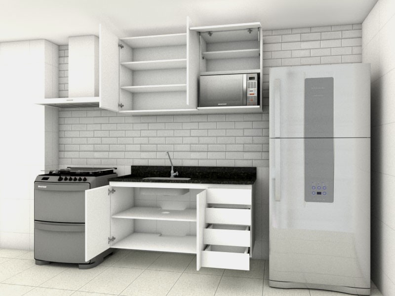 Conjunto Cozinha Planejada Branca M2